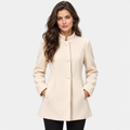 Women's Minimalist Button Front Coat with Regular Fit