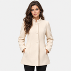 Women's Minimalist Button Front Coat with Regular Fit