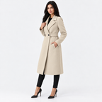 Women's Casual Winter Coat with Lace-Up Detail