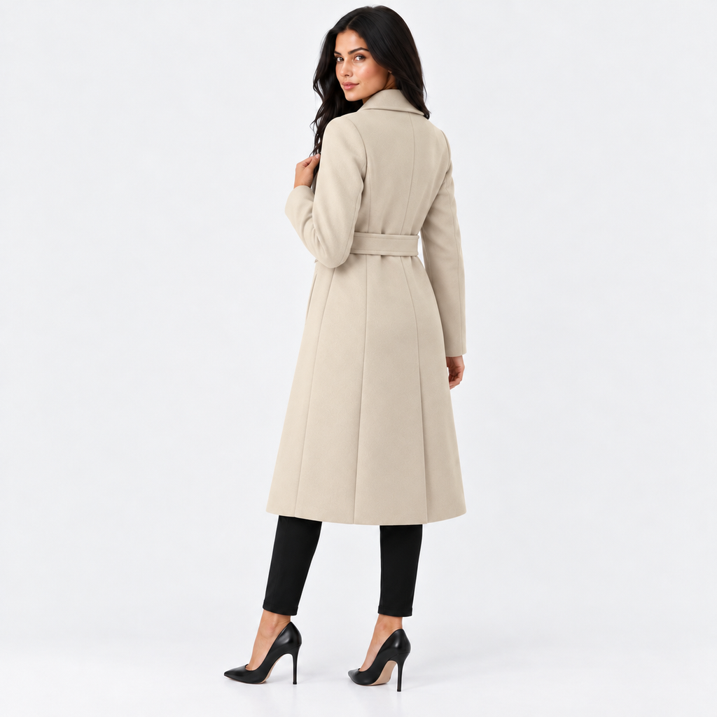 Women's Casual Winter Coat with Lace-Up Detail