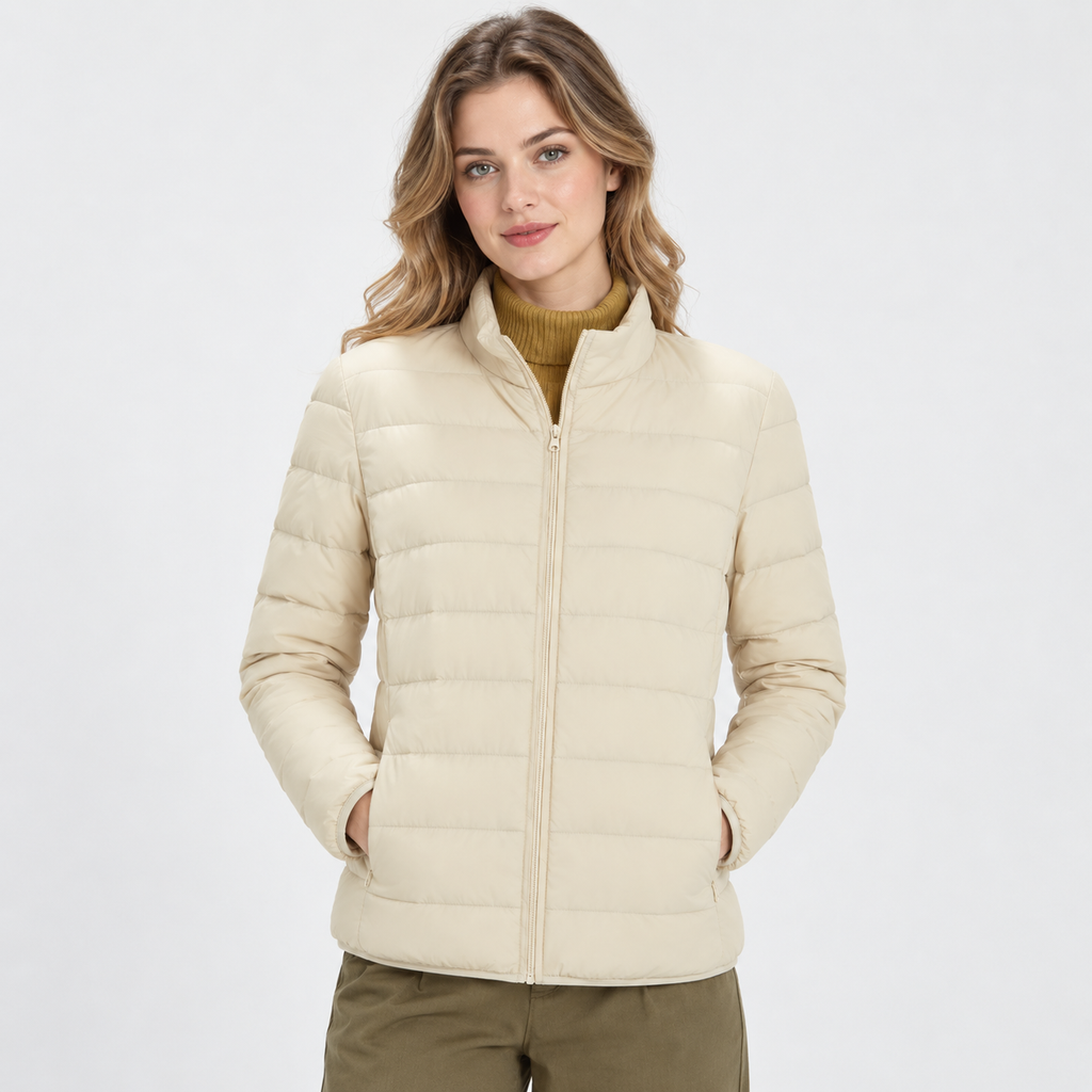 Women's Lightweight Down Jacket - Hooded with Pockets