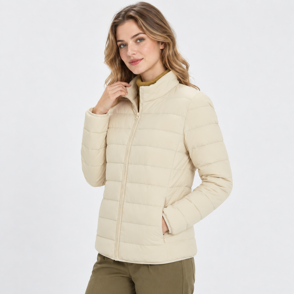 Women's Lightweight Down Jacket - Hooded with Pockets