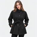 Women's Classic Woven Coat with Elegant Silhouette