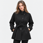 Women's Classic Woven Coat with Elegant Silhouette