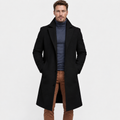 Men's Mid-Length Woolen Coat - Thickened Winter Style