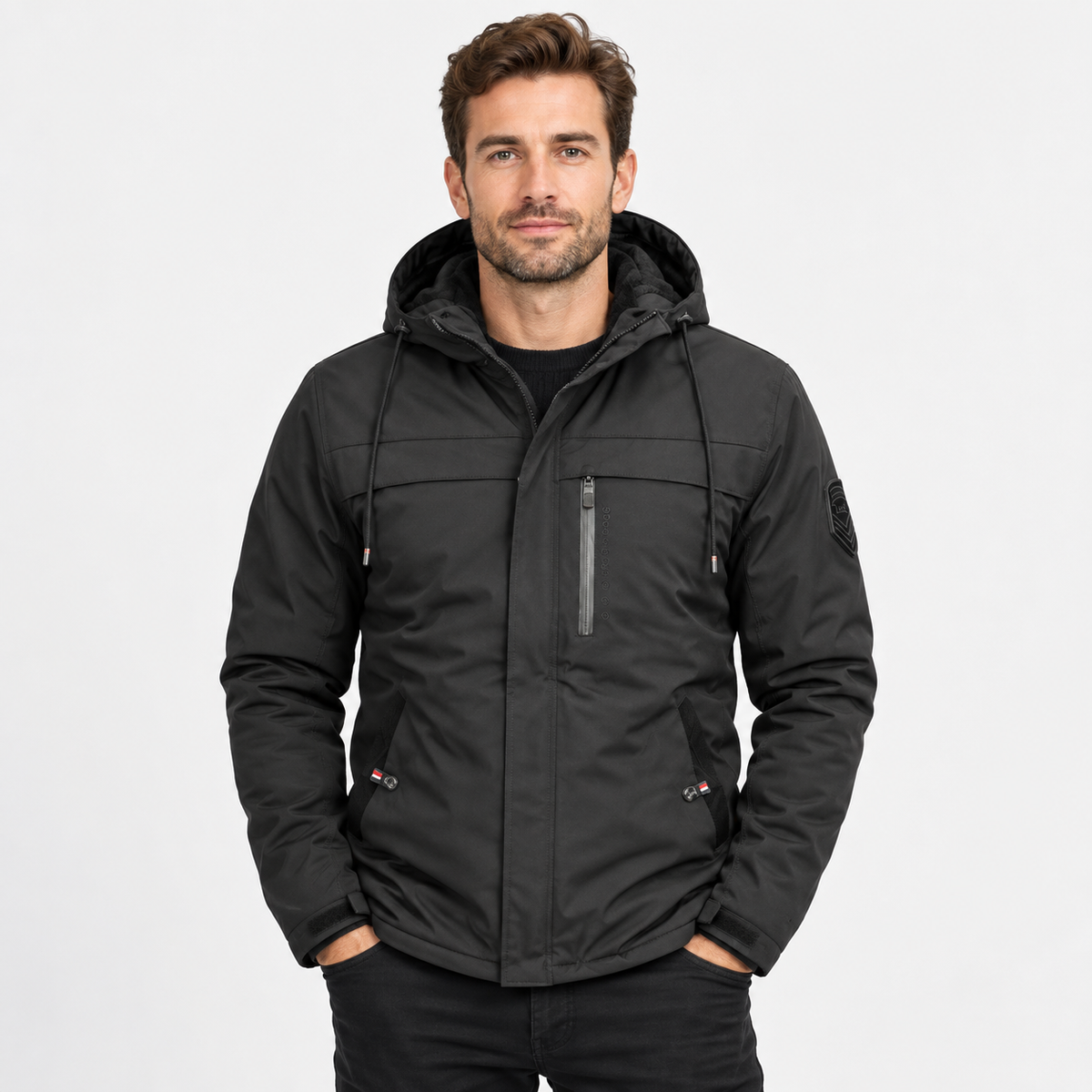 Men's Hooded Fleece Jacket - Thickened Loose Fit