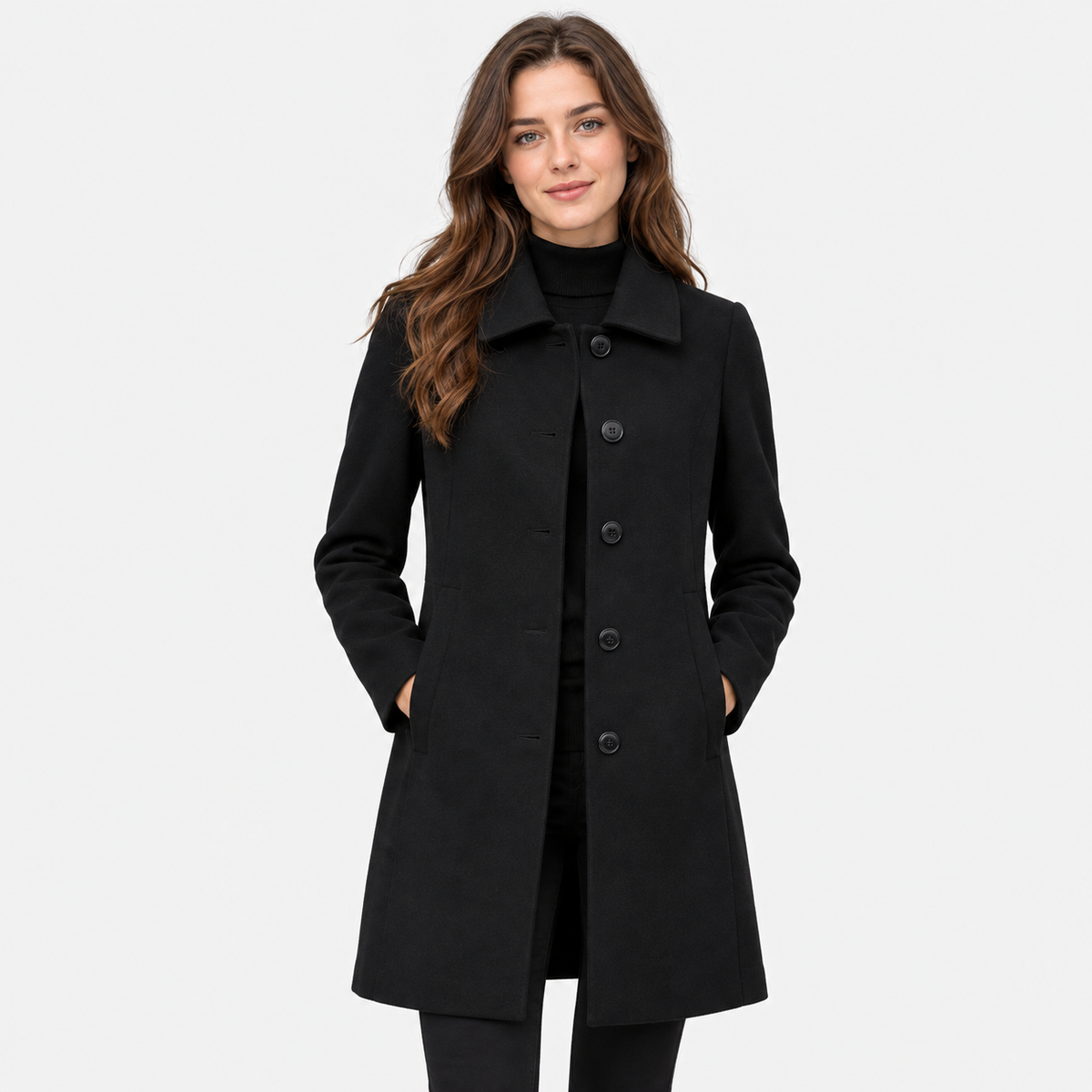 Women's Woolen Coat - Slim Fit Fall Winter Style