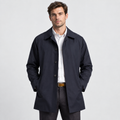 Men's Single-Breasted Trench Coat - Lapel Collar