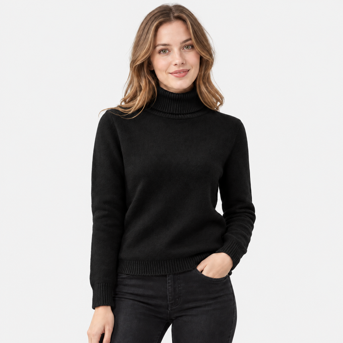 Women's Fleece Turtleneck Sweater - Long Sleeve Pullover