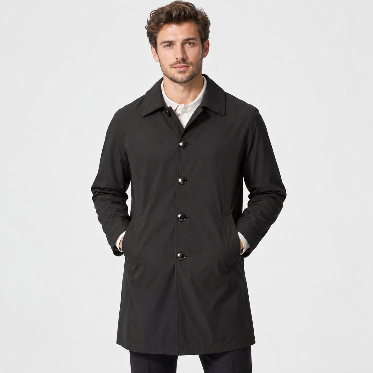 Men's Trench Coat - Mid-Length Casual Loose Fit