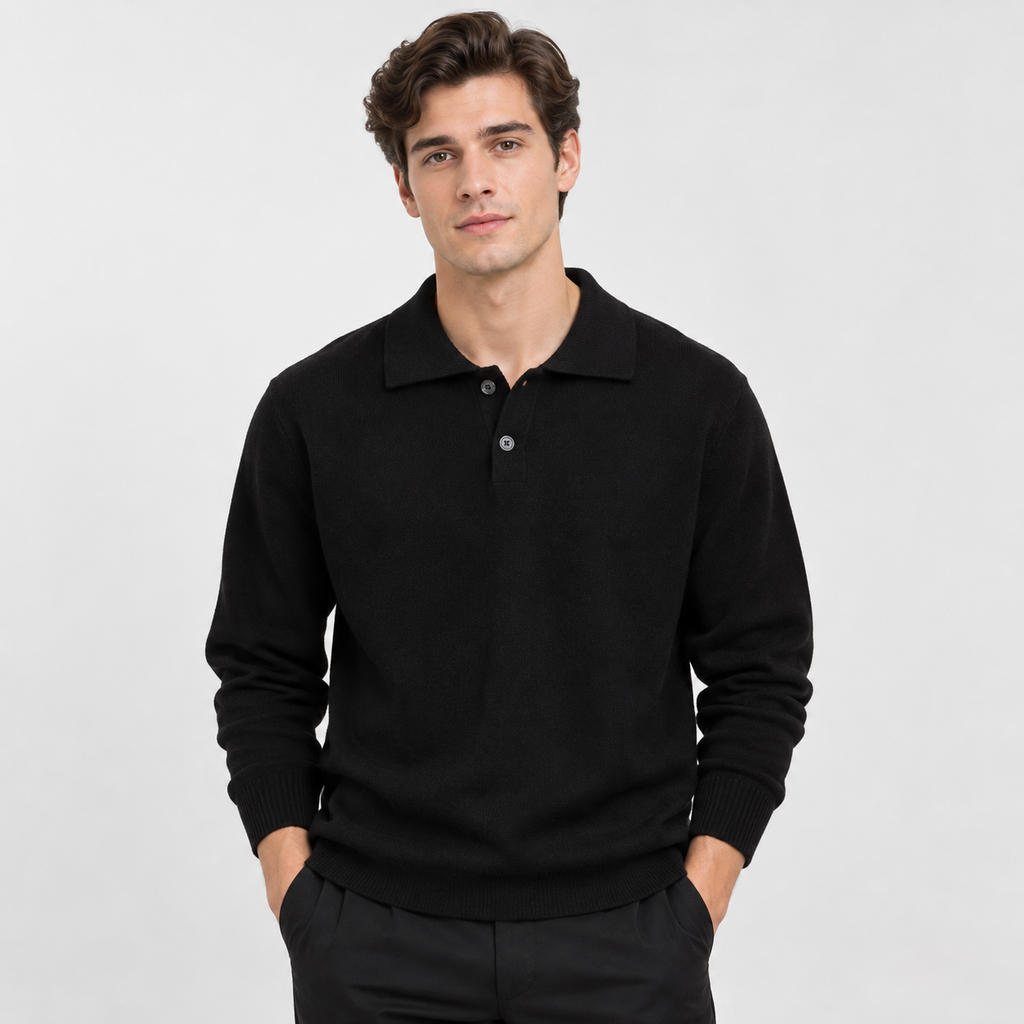 Men's Casual Pullover Sweater - Long Sleeve Loose Fit