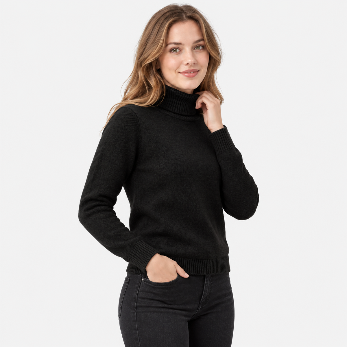Women's Fleece Turtleneck Sweater - Long Sleeve Pullover