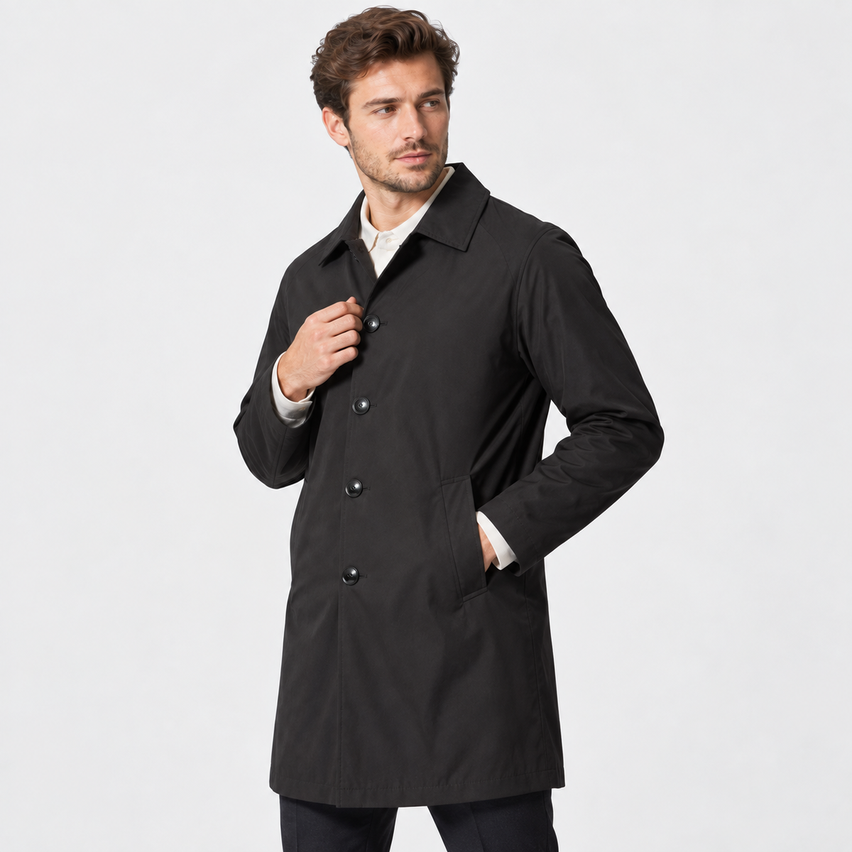 Men's Trench Coat - Mid-Length Casual Loose Fit