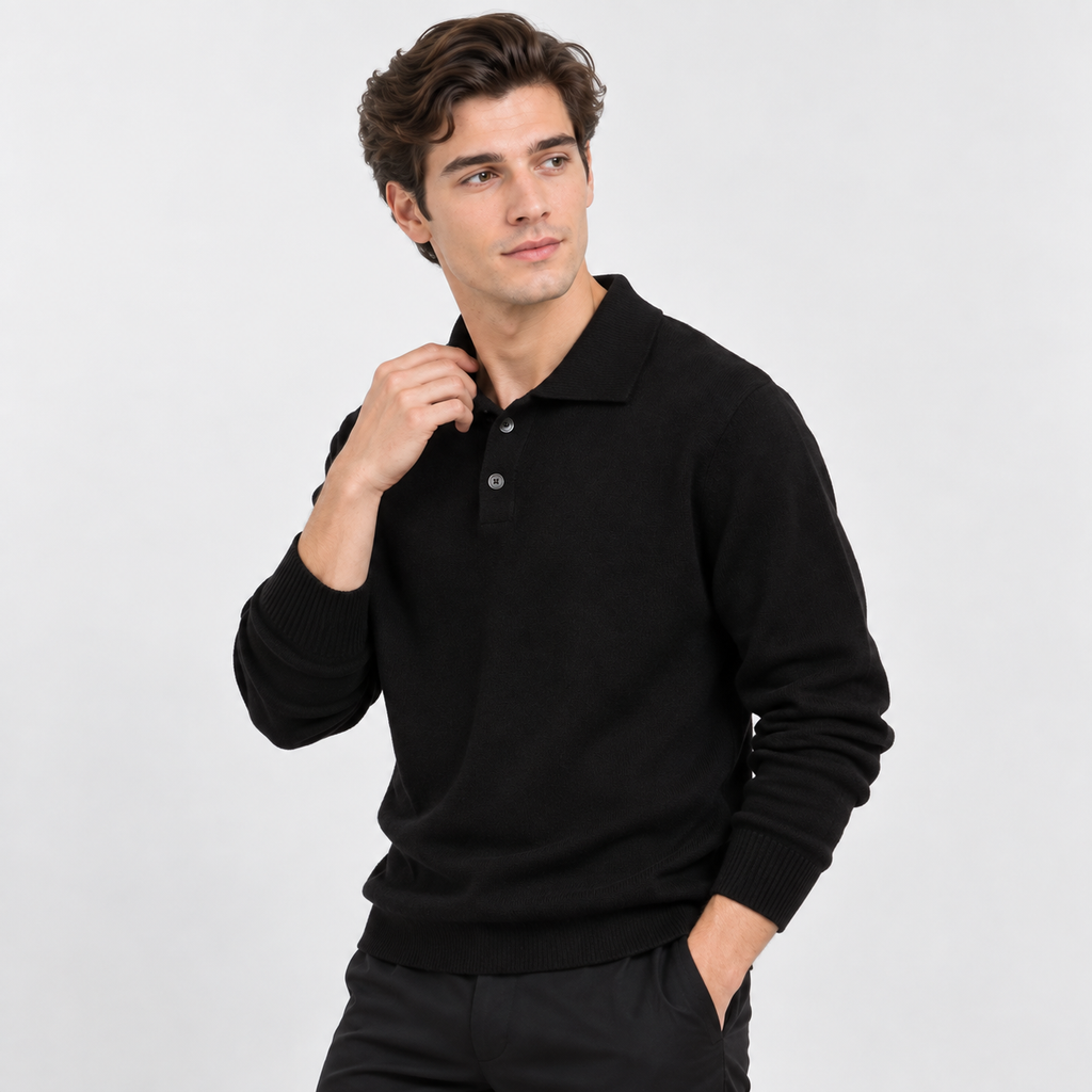 Men's Casual Pullover Sweater - Long Sleeve Loose Fit