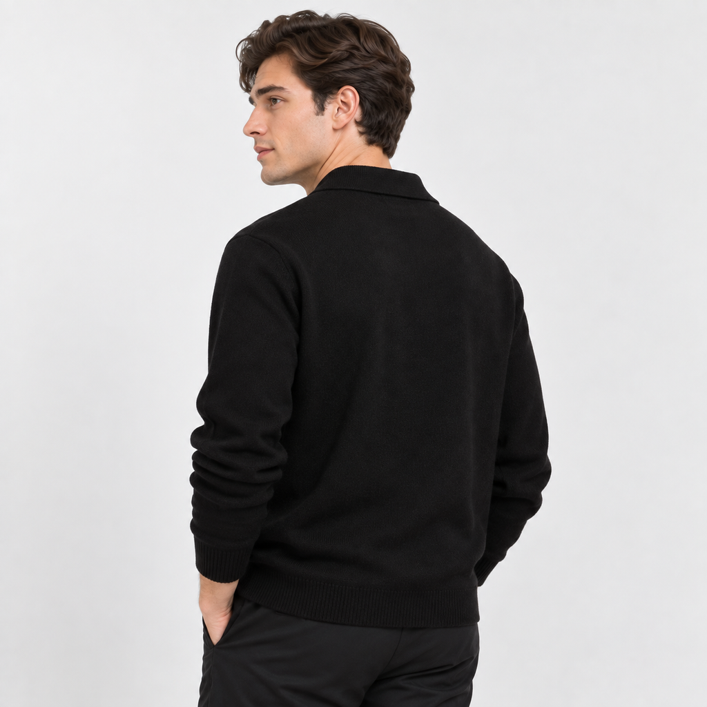 Men's Casual Pullover Sweater - Long Sleeve Loose Fit