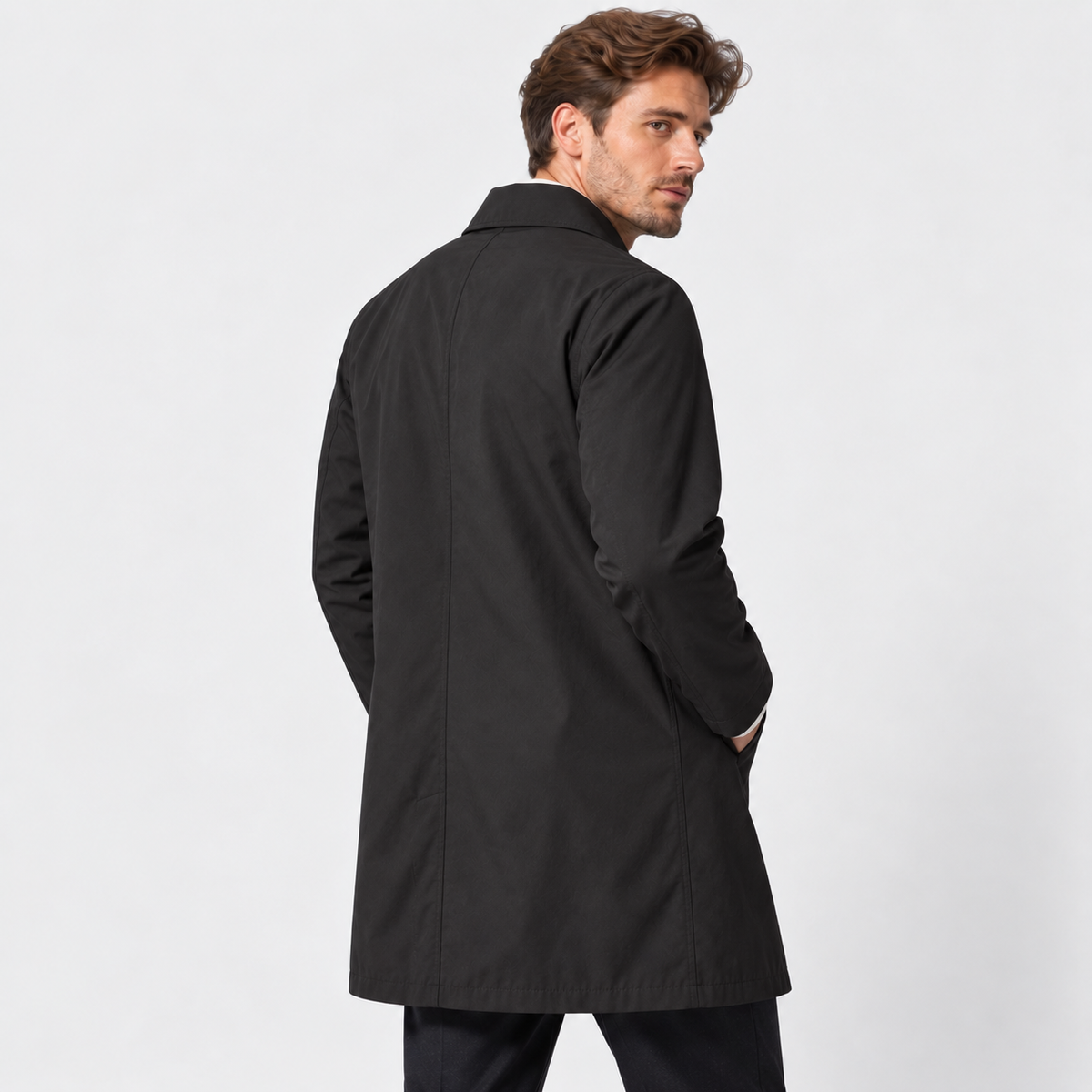 Men's Trench Coat - Mid-Length Casual Loose Fit