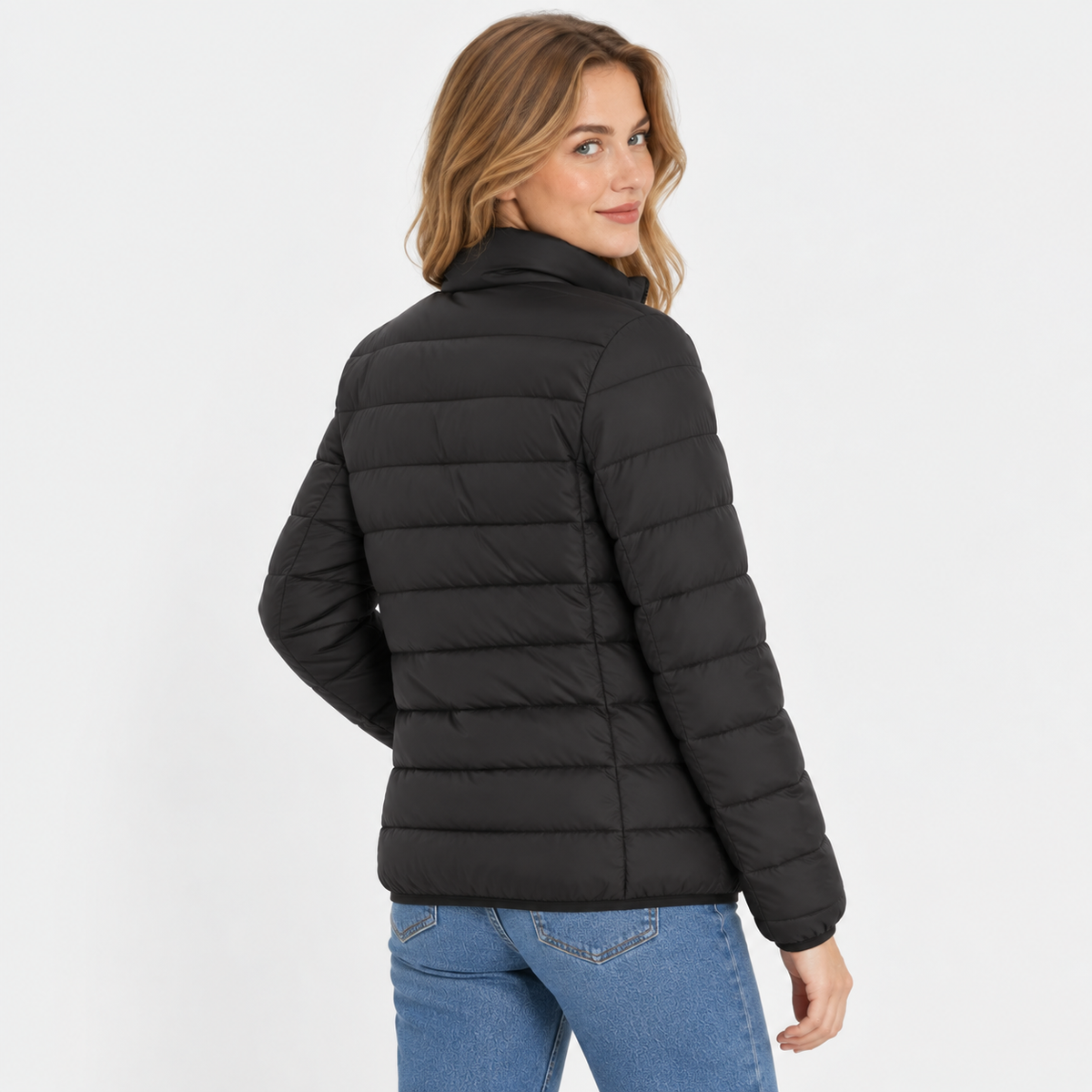 Women's Lightweight Down Jacket - Hooded with Pockets