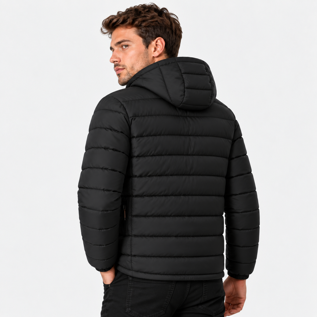 Men's Hooded Winter Jacket - Warm Padded Design