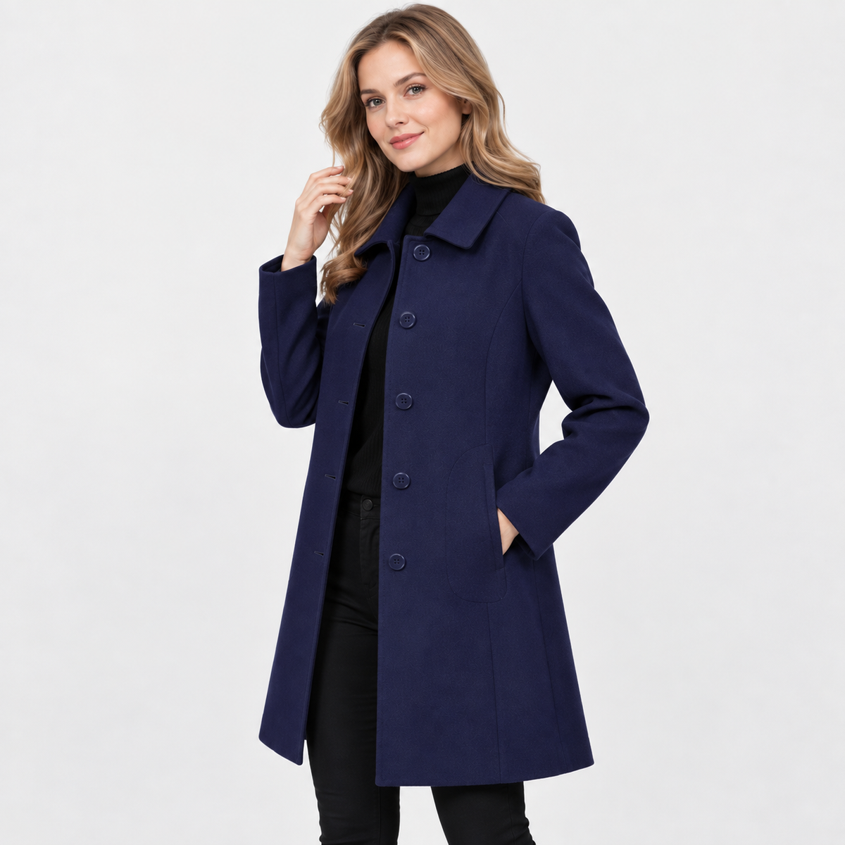 Women's Woolen Coat - Slim Fit Fall Winter Style