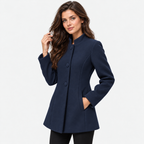 Women's Minimalist Button Front Coat with Regular Fit