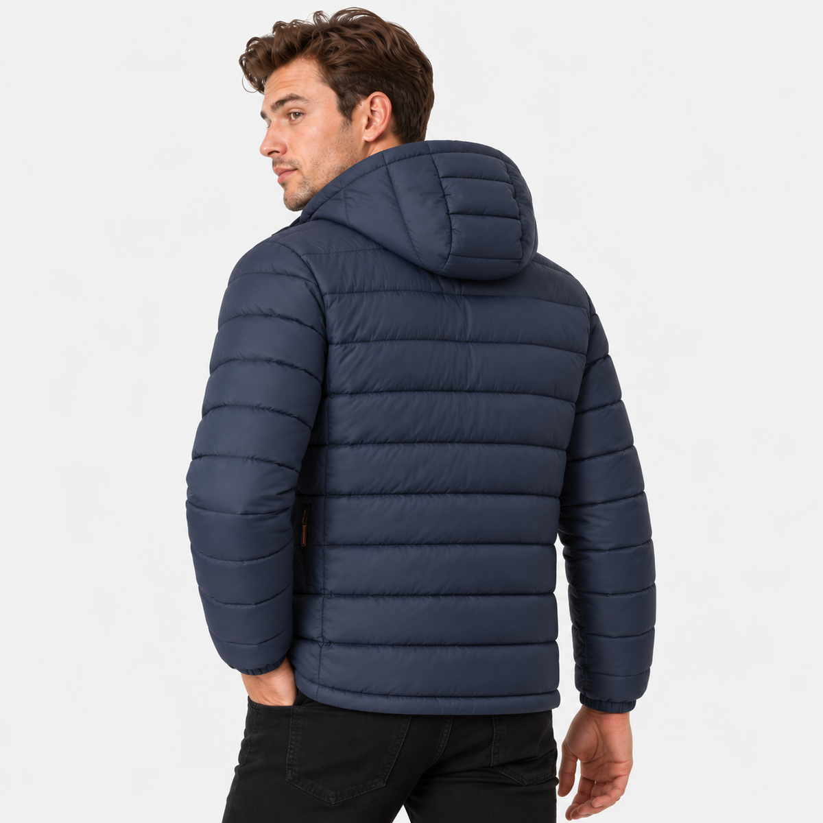 Men's Hooded Winter Jacket - Warm Padded Design