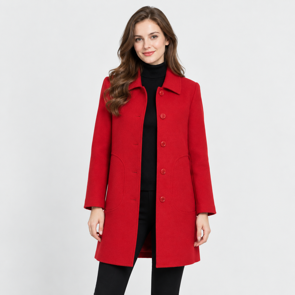 Women's Woolen Coat - Slim Fit Fall Winter Style