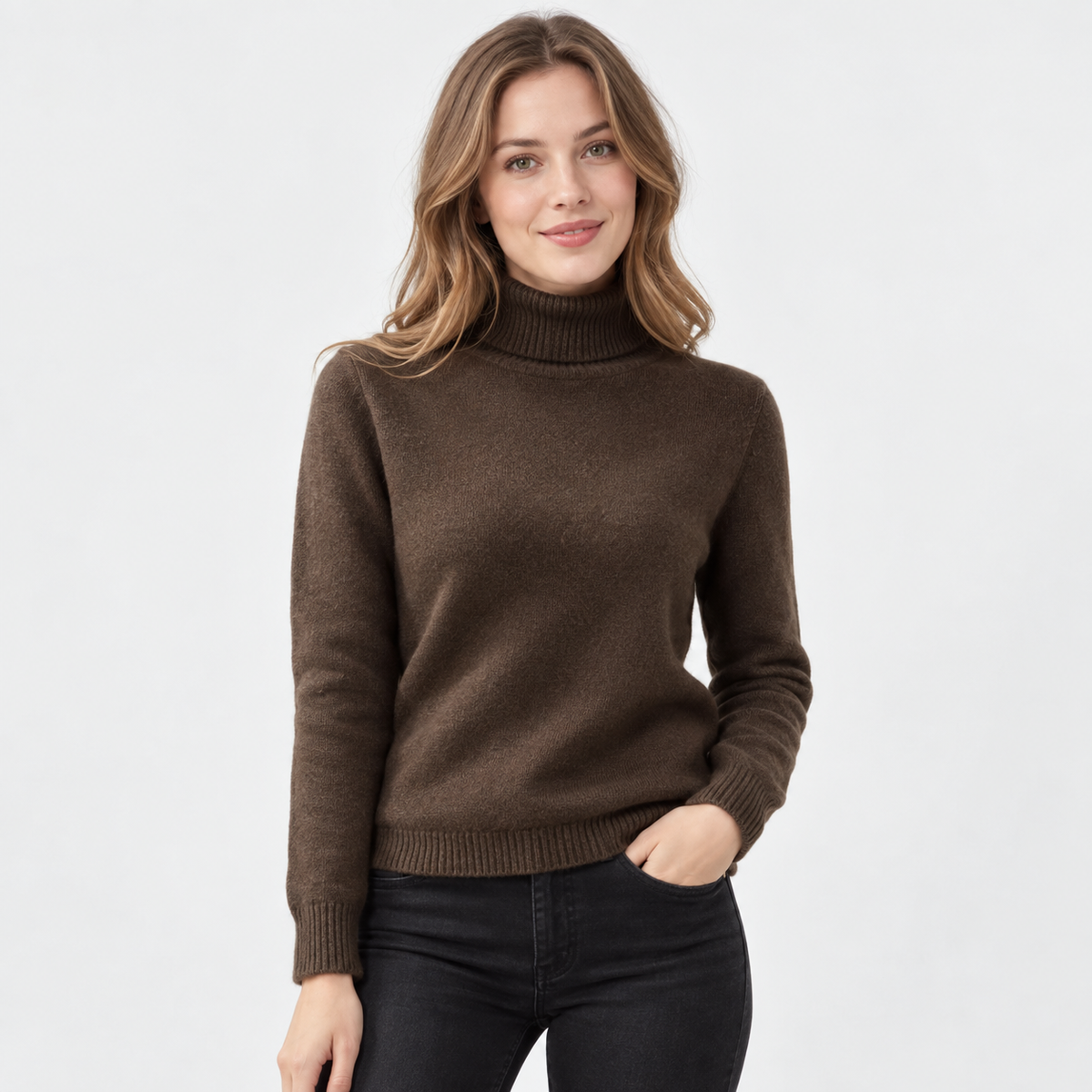 Women's Fleece Turtleneck Sweater - Long Sleeve Pullover