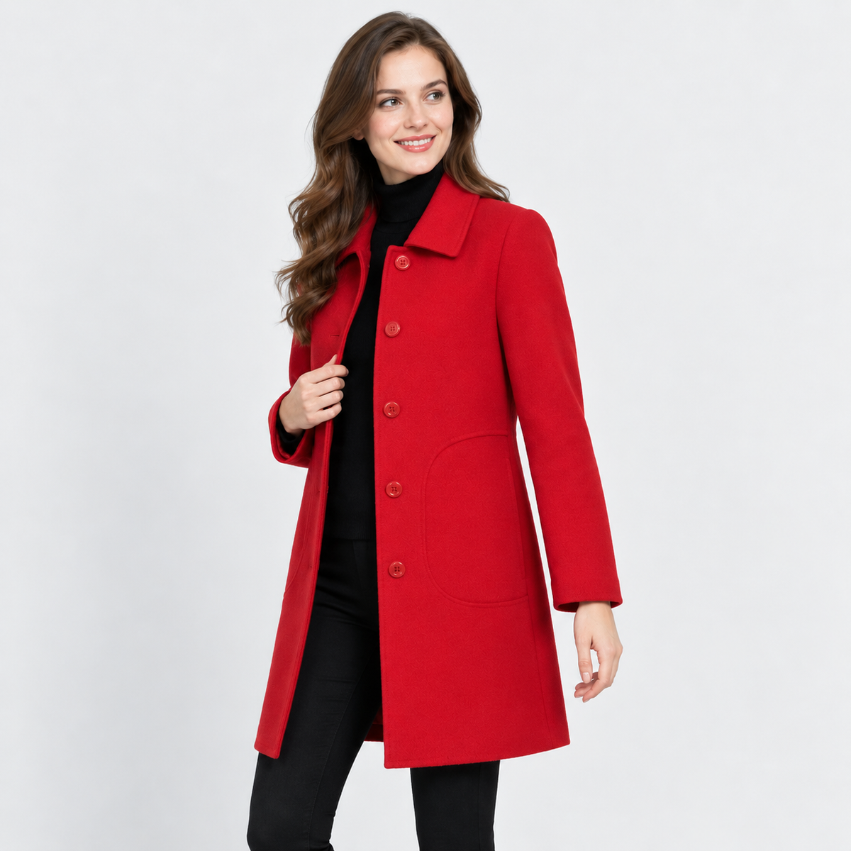 Women's Woolen Coat - Slim Fit Fall Winter Style