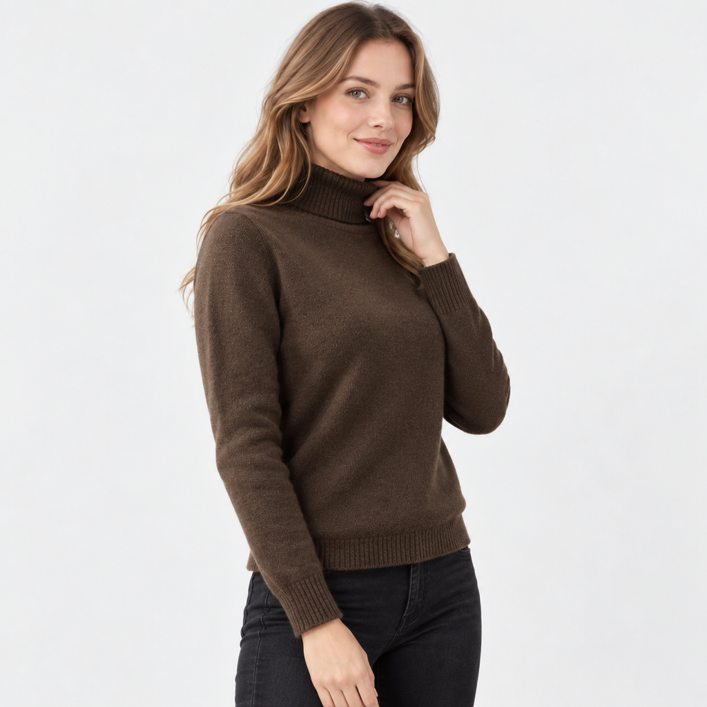 Women's Fleece Turtleneck Sweater - Long Sleeve Pullover