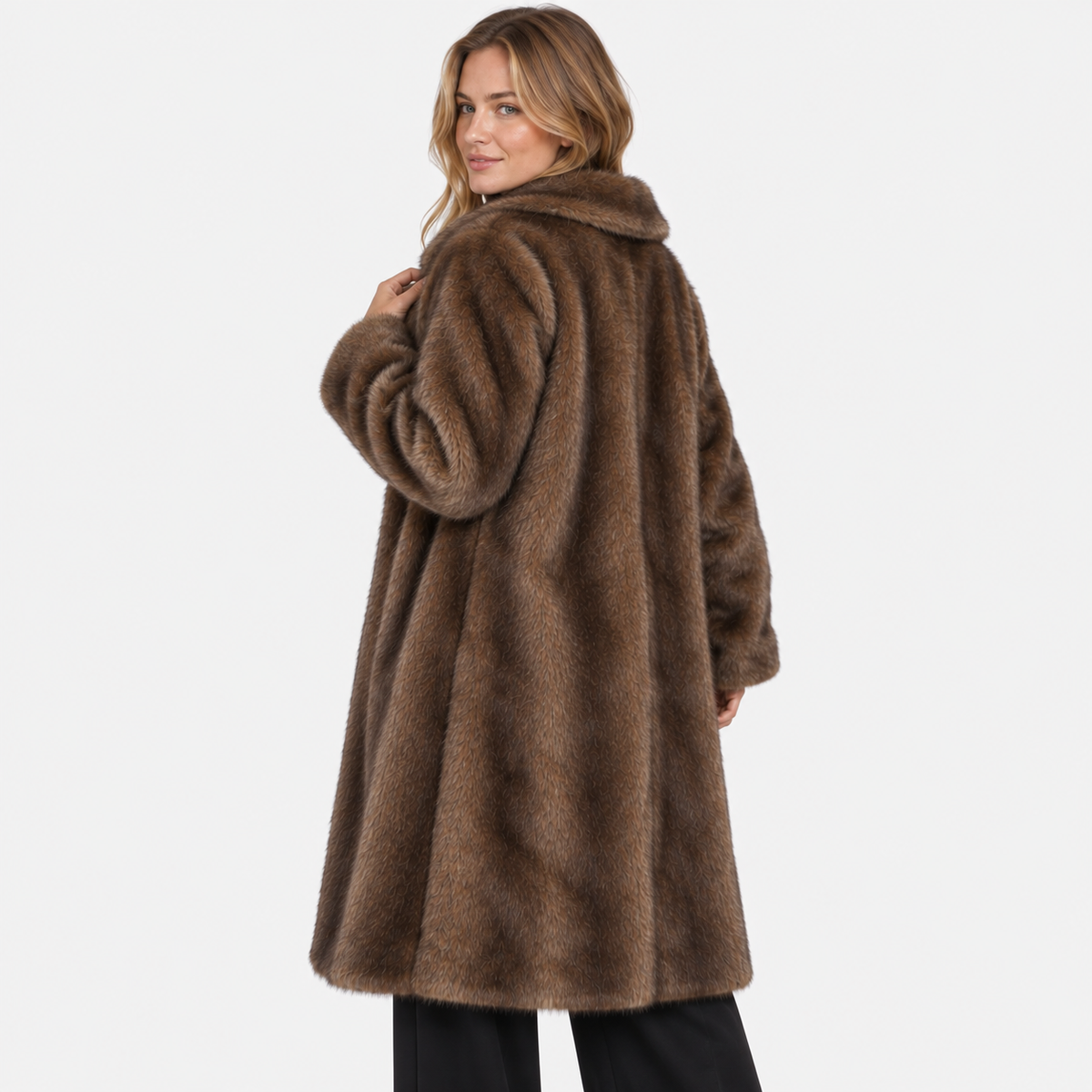 Women's Long Faux Fur Coat - Thickened Winter Style