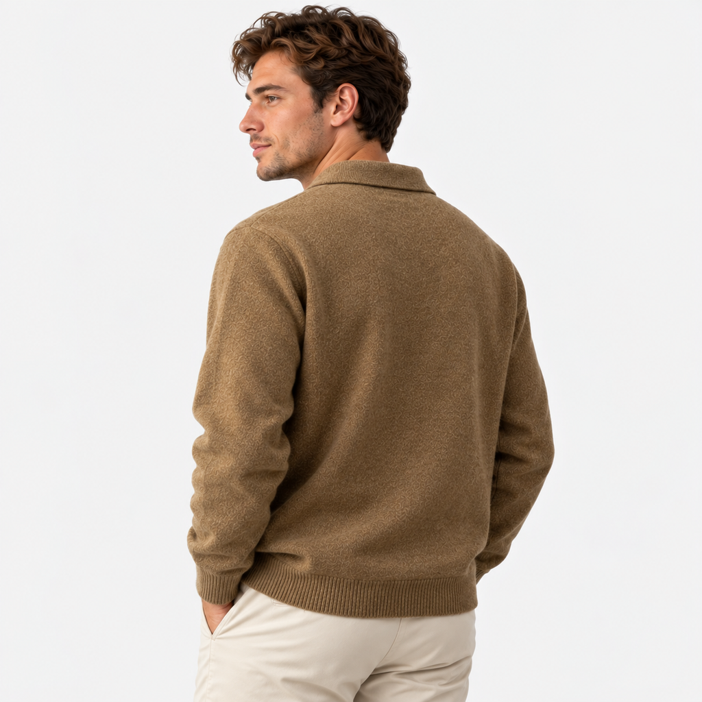 Men's Casual Pullover Sweater - Long Sleeve Loose Fit