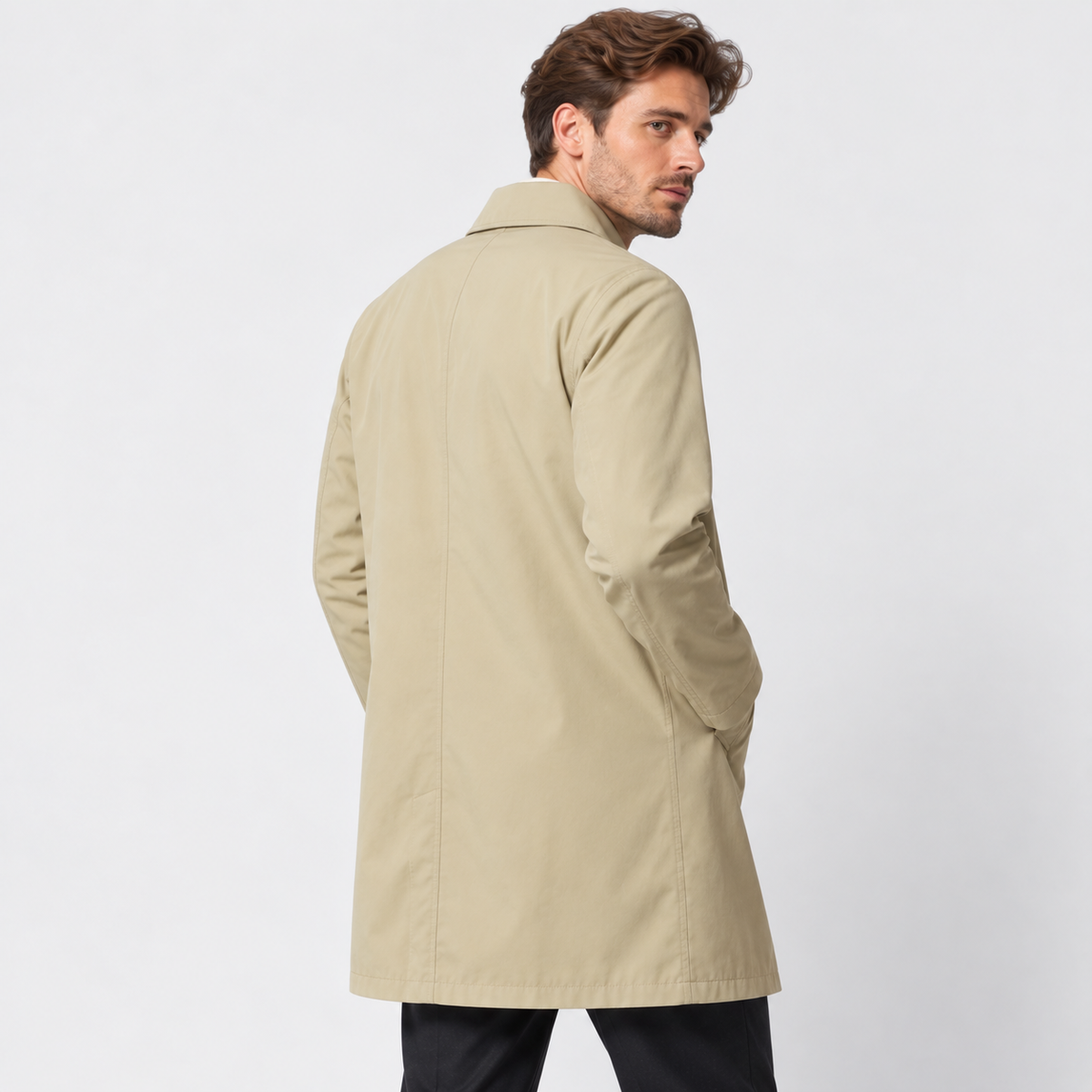 Men's Trench Coat - Mid-Length Casual Loose Fit