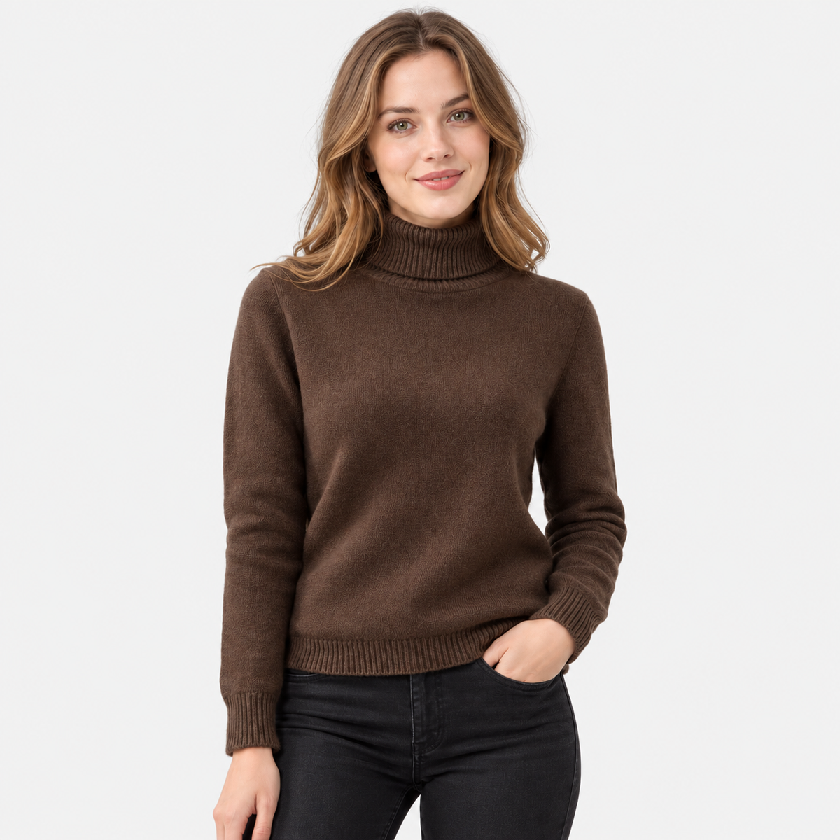 Women's Fleece Turtleneck Sweater - Long Sleeve Pullover