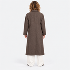 Women's Classic Brown Overcoat with Tailored Lapels