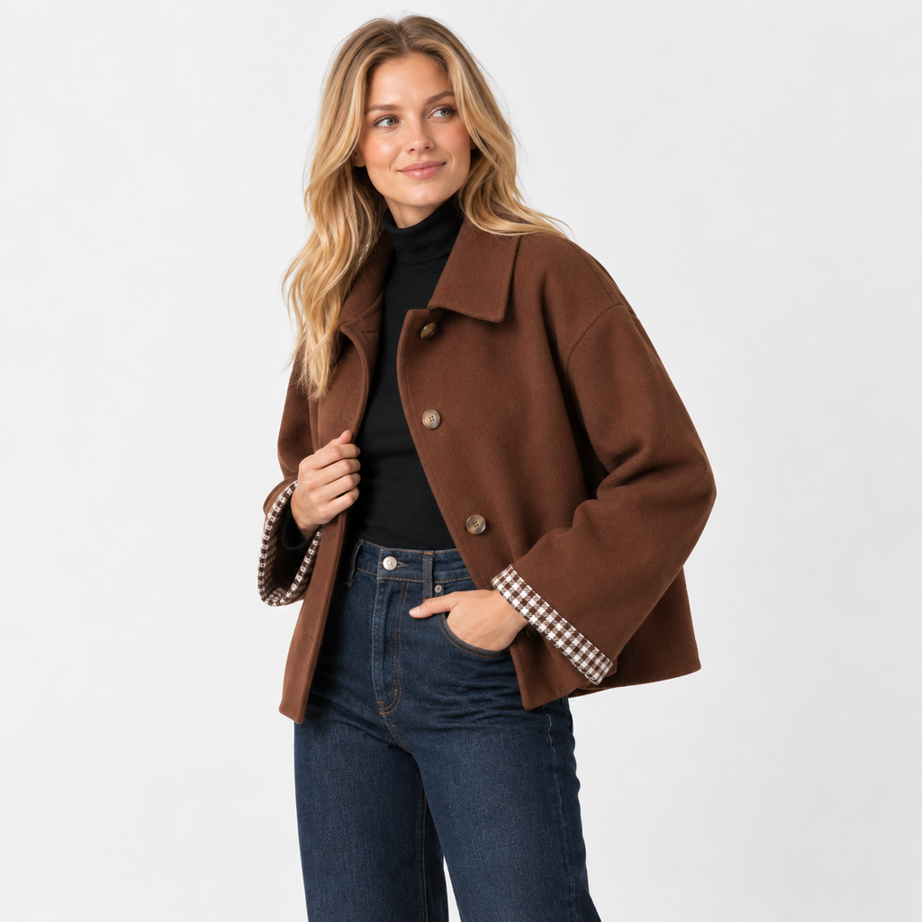 Women's Casual Jacket - Single-Breasted Woven Design