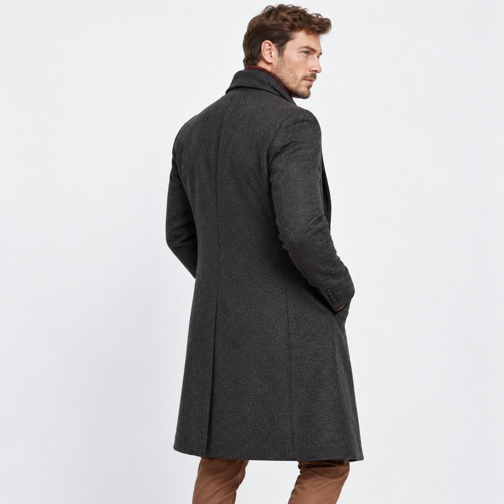 Men's Mid-Length Woolen Coat - Thickened Winter Style