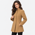 Women's Minimalist Button Front Coat with Regular Fit