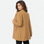 Women's Minimalist Button Front Coat with Regular Fit