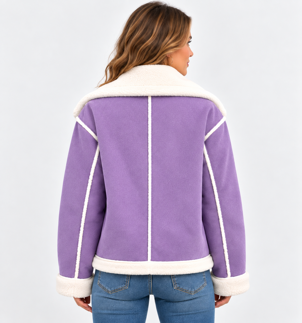 Women's Lined Winter Jacket - Elegant Lapel Style