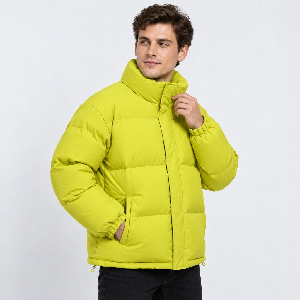 Men's Stand Collar Padded Coat - Thickened Loose Fit