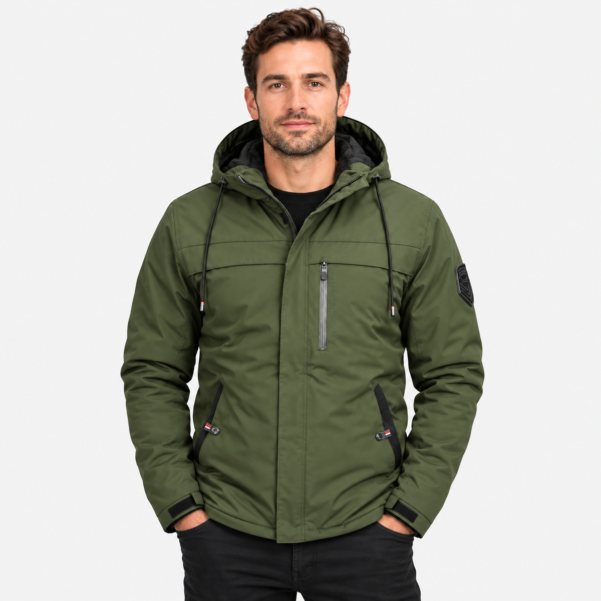 Men's Hooded Fleece Jacket - Thickened Loose Fit