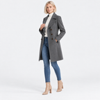 Women's Classic Mid-Length Wool Coat with Slim Fit