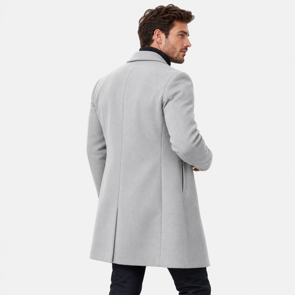 Men's Mid-Length Woolen Coat - Thickened Winter Style