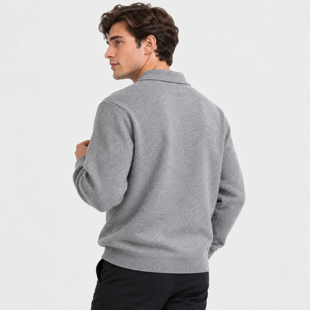 Men's Casual Pullover Sweater - Long Sleeve Loose Fit