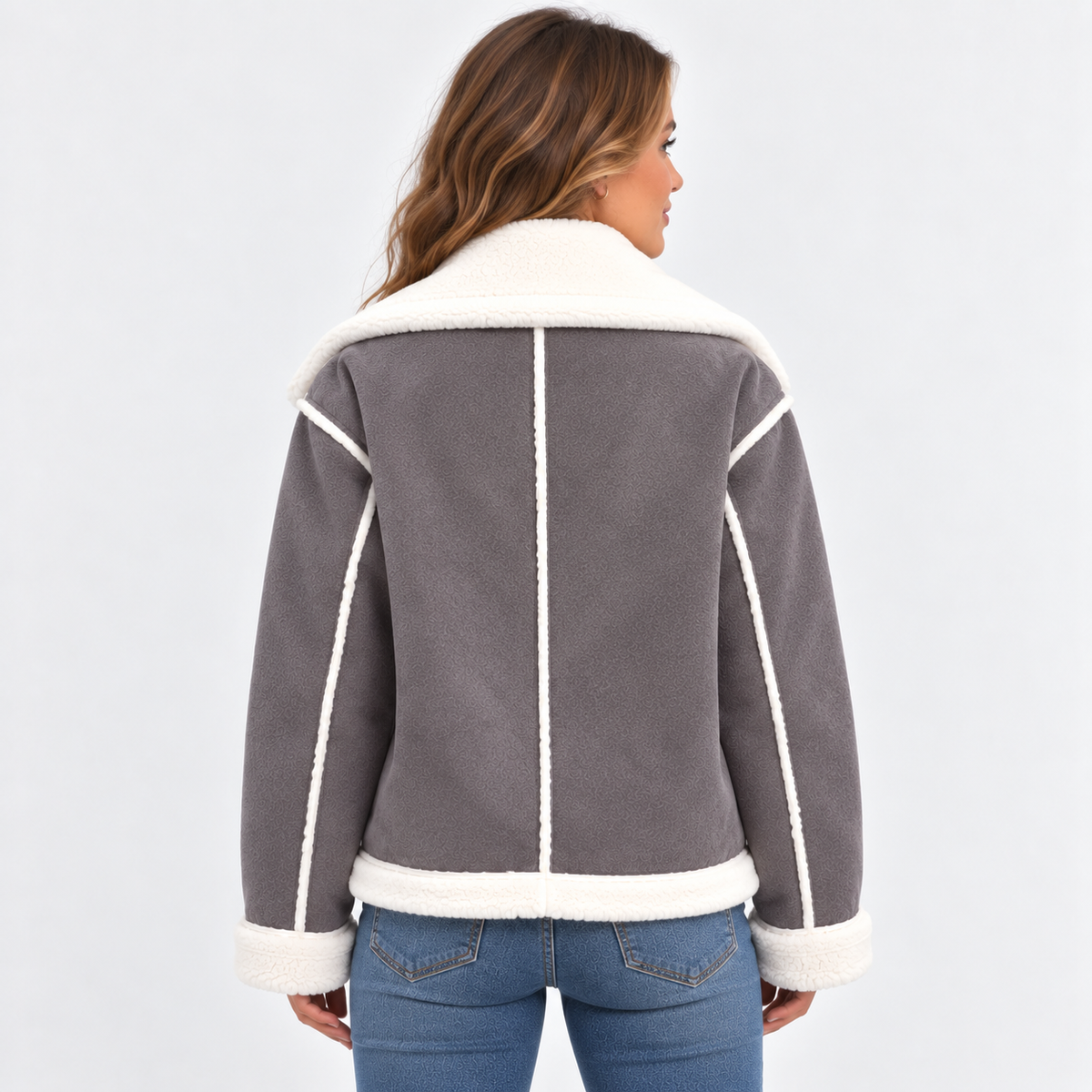 Women's Lined Winter Jacket - Elegant Lapel Style