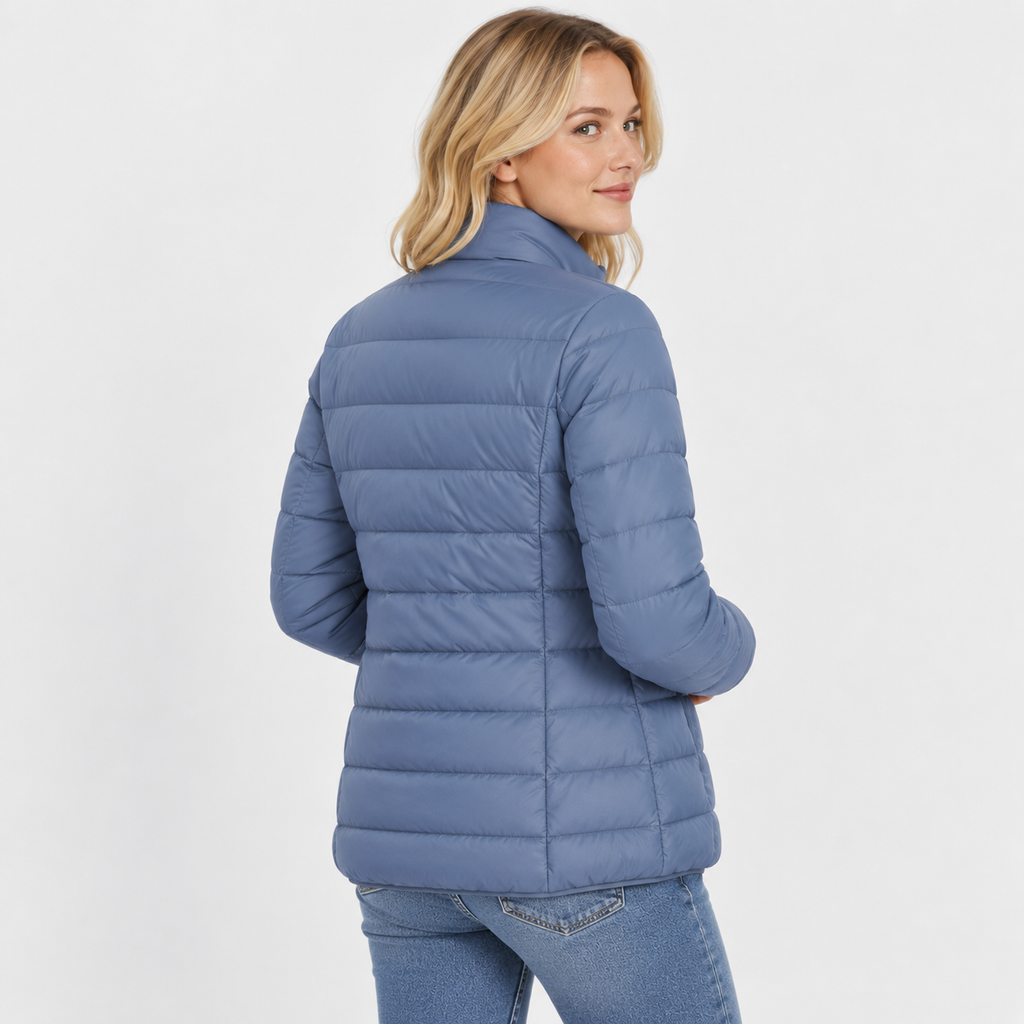 Women's Lightweight Down Jacket - Hooded with Pockets