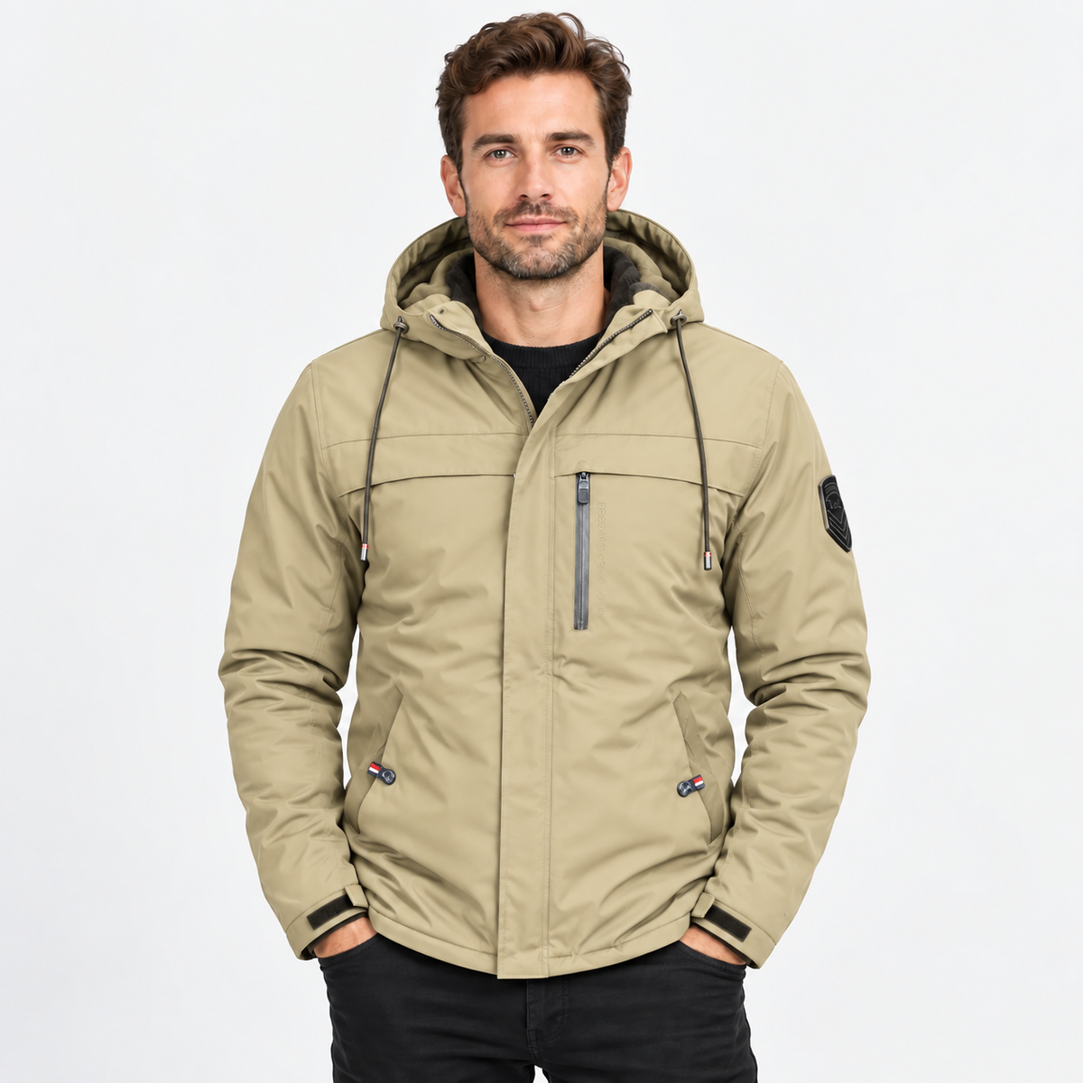Men's Hooded Fleece Jacket - Thickened Loose Fit