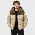 Men's Hooded Padded Winter Coat - Detachable Hood