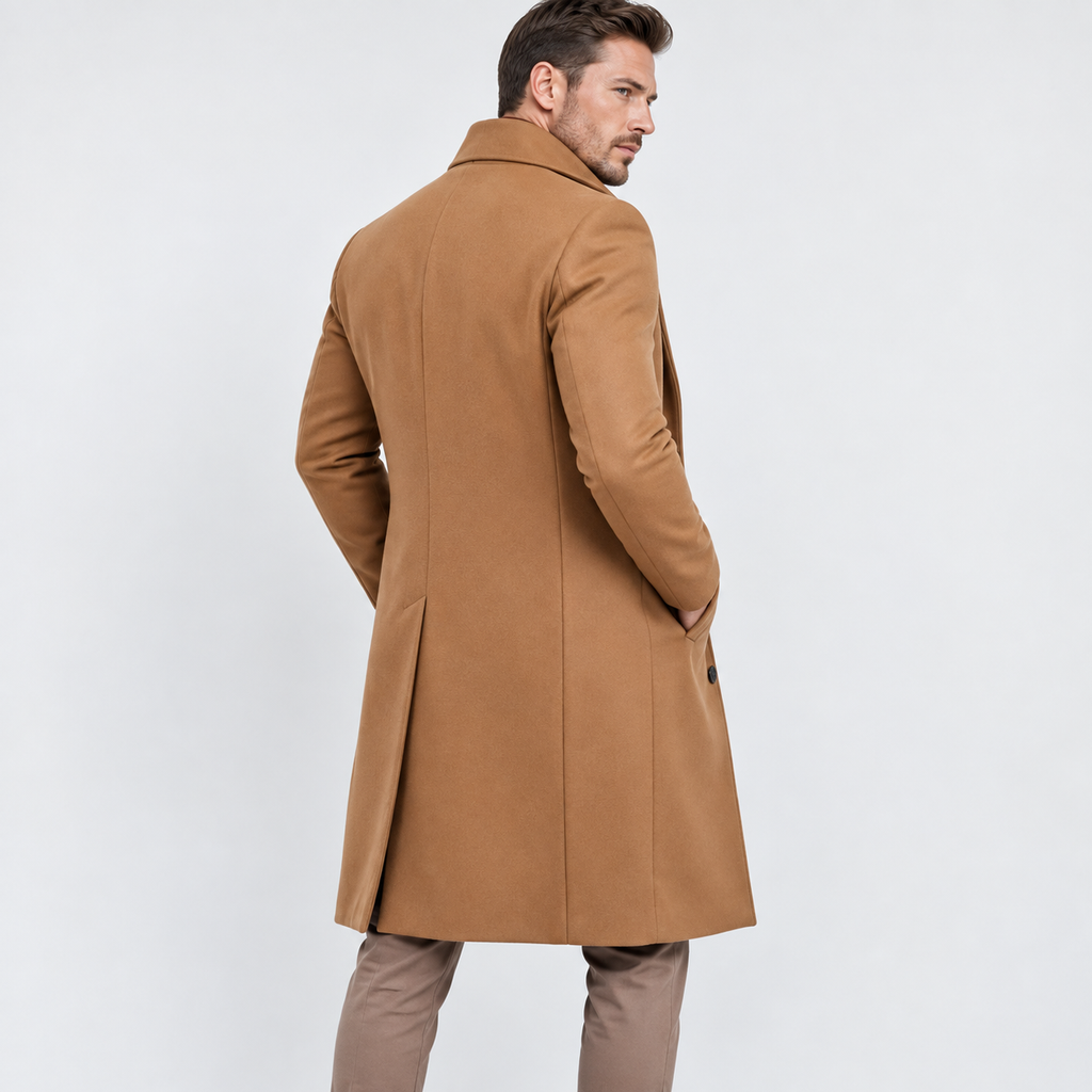 Men's Mid-Length Woolen Coat - Thickened Winter Style