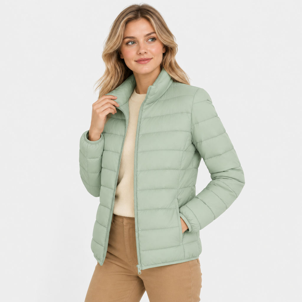 Women's Lightweight Down Jacket - Hooded with Pockets